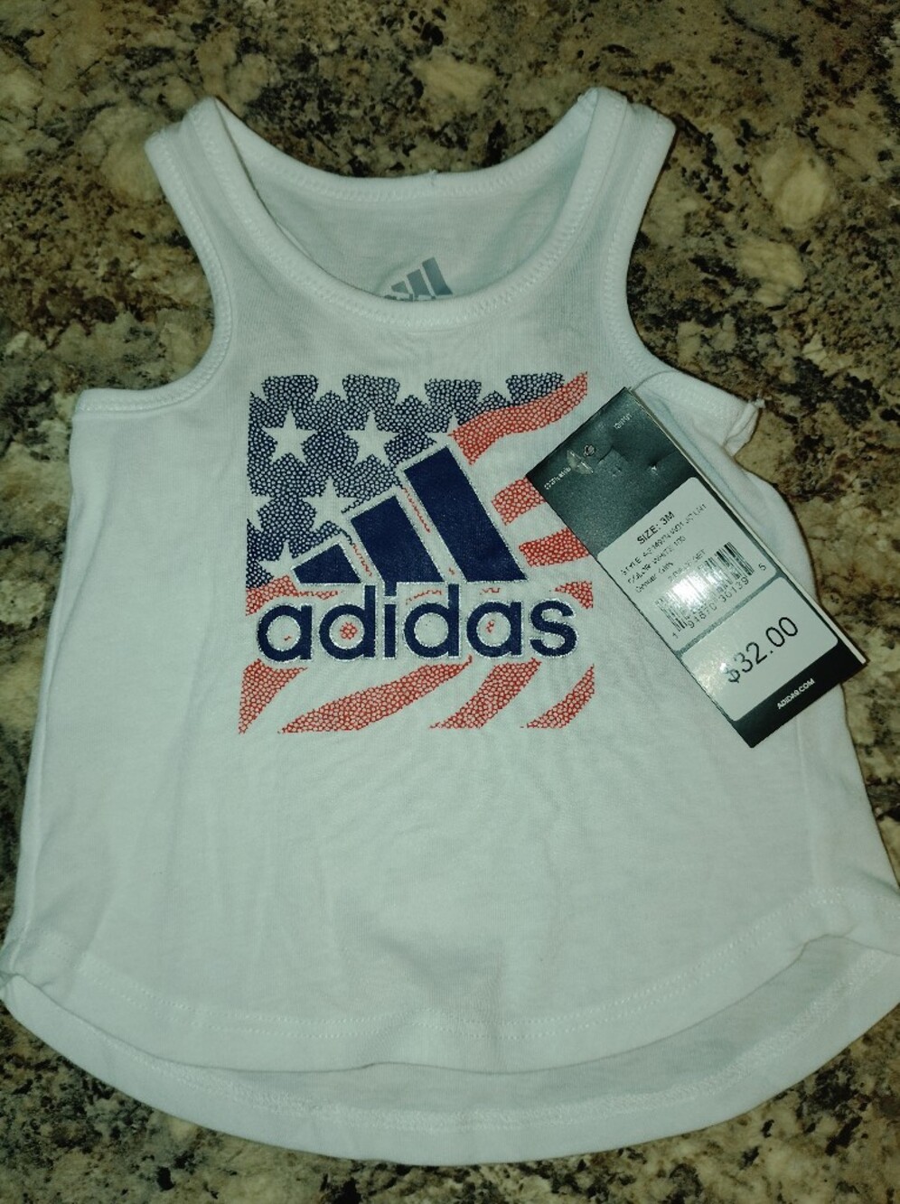 NWT Adidas Baby Girls Patriotic USA Logo Tank Top 3M